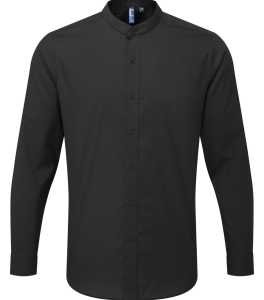 Kustom Kit Long Sleeve Tailored Mandarin Collar Shirt